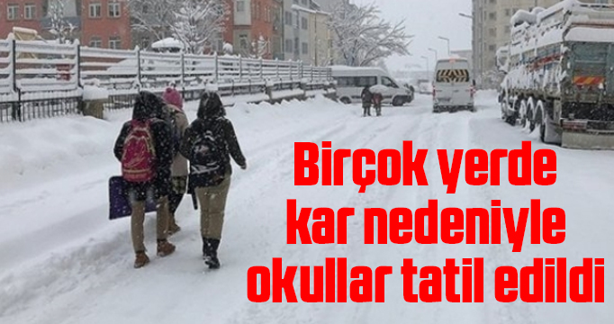 Birçok yerde kar nedeniyle okullar tatil edildi