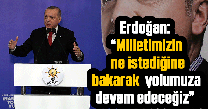 Cumhurbaşkanı Erdoğan: “Milletimizin ne istediğine bakarak yolumuza devam edeceğiz”