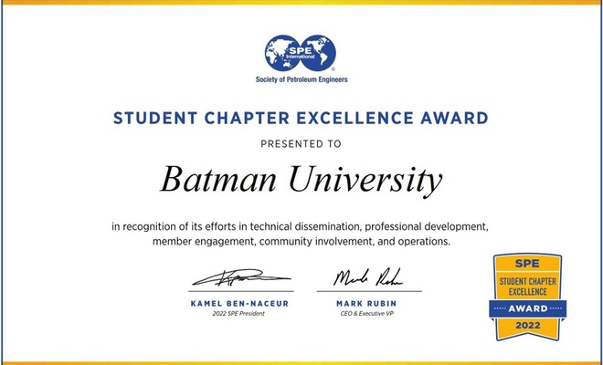 Batman Üniversitesi öğrencilerine bir ödül daha verildi