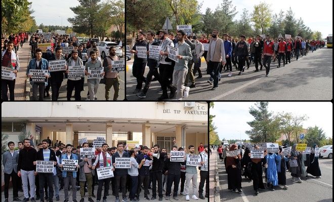 Dicle Üniversitesi öğrencileri Gazze için yürüdü