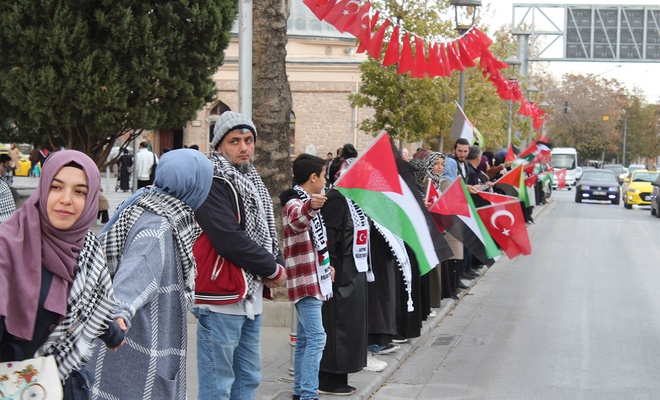 Konya'da STK'lardan Gazze'ye destek yürüyüşü