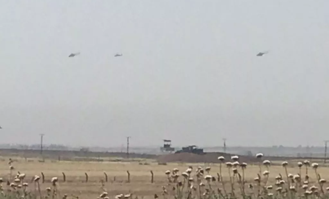 Suriye sınırında helikopterler peş peşe havalandı